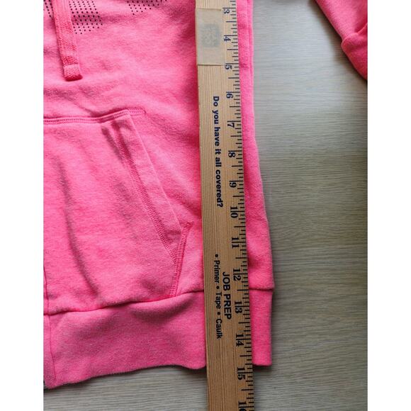 JACKET/HOODIE-VICTORIA'S SECRET-PINK-Bright Pink-Hood-Long Sleeves-Zipper-SM-P - Picture 11 of 12